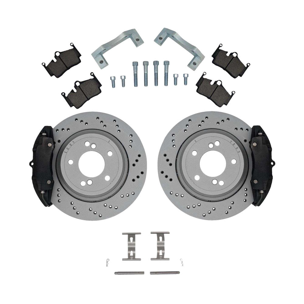 EPYTEC Bremsanlagen Kit passend für BMW E46 auf 4-Kolben Porsche Sattel mit 328×20mm Bremsscheibe Hinterachse