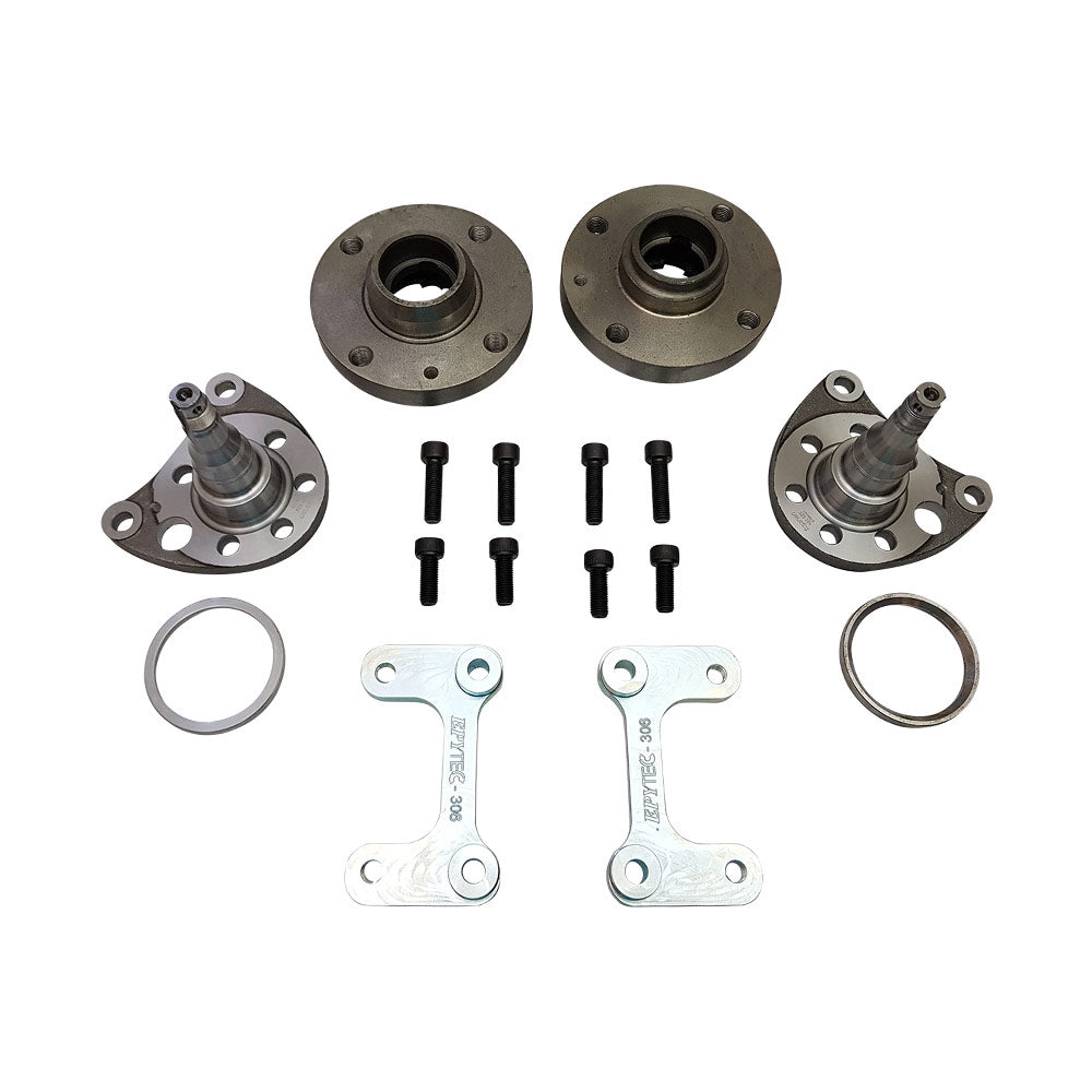 EPYTEC Bremssattel Adapter passend für VW Golf 1 Caddy Corrado Scirocco Jetta Passat 5x100 für Golf 4 R32 Sattel mit 310x22mm Bremsscheibe Hinterachse