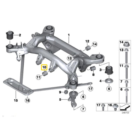 IRP Differentialaufhängung Buchsen Set starr passend für BMW E8X M E9X M3 (Aluminium)