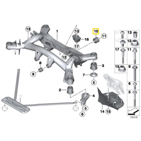 IRP Differentialaufhängung Buchsen Set starr passend für BMW F2X F3X (Aluminium)