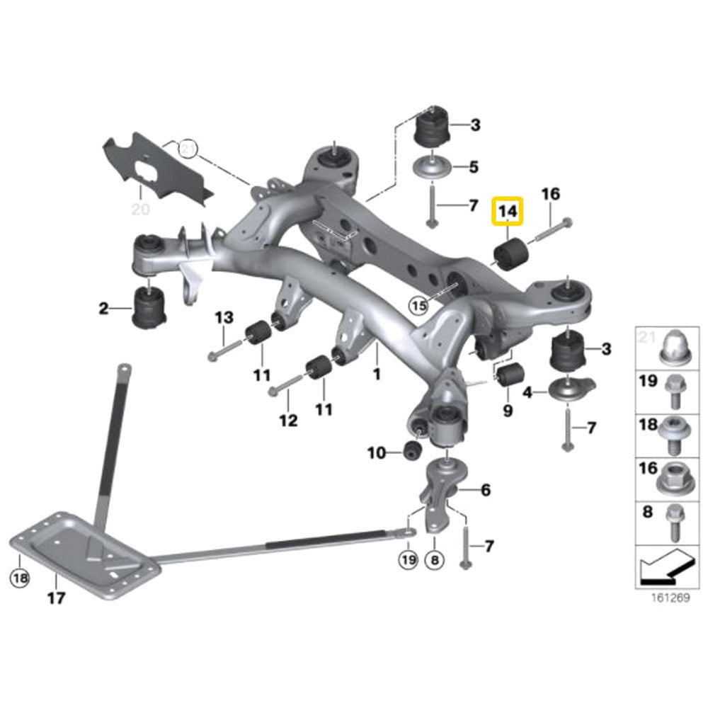IRP Differentialaufhängung Buchsen Set passend für BMW E8X E9X non M Hinterachse (PU)
