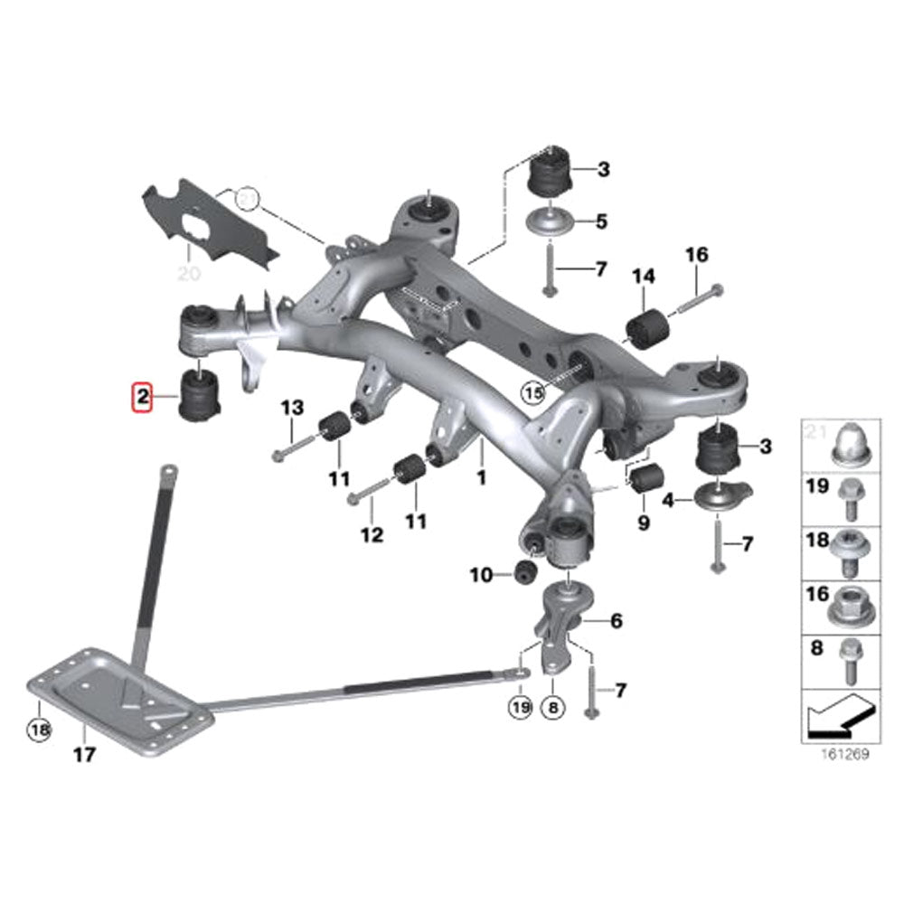 IRP Hinterachsträger Buchsen Set passend für BMW F2X F3X (PU)