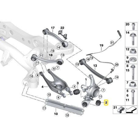 IRP Längslenker Lager Set passend für BMW E8X E9X Hinterachse (Aluminium)