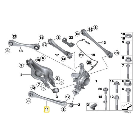 IRP Längslenker passend für BMW F2X F3X Hinterachse unten einstellbar Set (Aluminium)