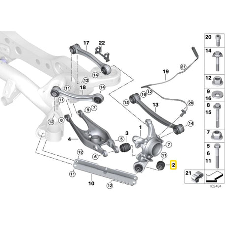 IRP Längslenker Lager Set passend für BMW F2X F3X Hinterachse (Aluminium)