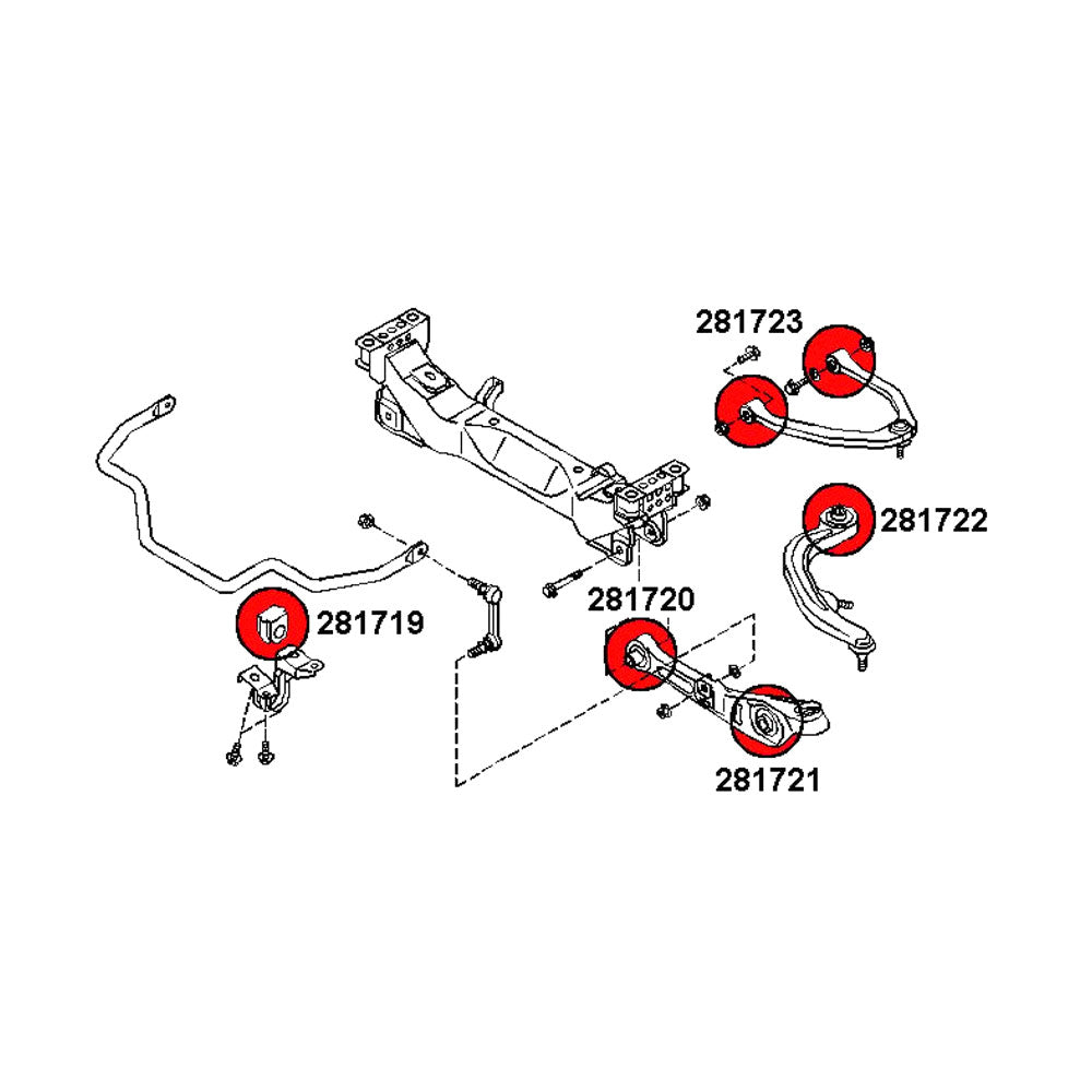 STRONGFLEX Buchsen Set passend für Nissan 350Z Vorderachse & Hinterachse (PU)