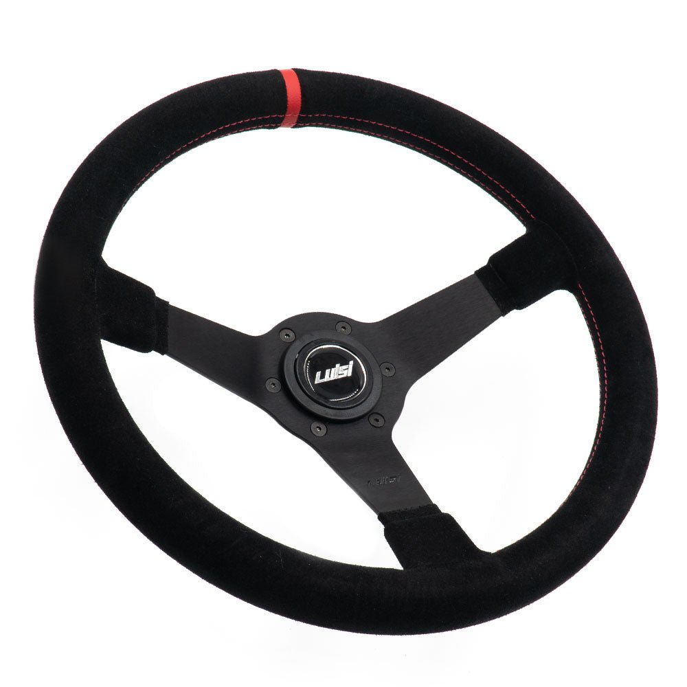LUISI Mirage Race Sportlenkrad Wildleder Komplettset passend für VW Golf 2 & Golf 3 09/1988-1997 (geschüsselt / mit TÜV)