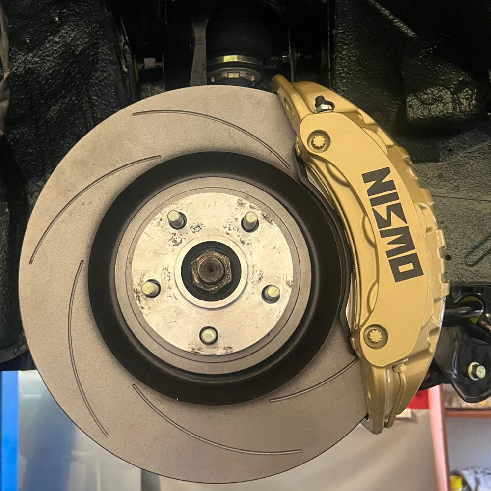 MZR GARAGE Bremssattel Adapter passend für Nissan Skyline R32 R33 R34 GTR / Silvia S13 S14 S15 / Stagea für Porsche Brembo 7PP Sattel mit 380mm Lexus RCF Bremsscheibe Vorderachse