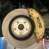 MZR GARAGE Bremssattel Adapter passend für Nissan Skyline R32 R33 R34 GTR / Silvia S13 S14 S15 / Stagea für Porsche Brembo 7PP Sattel mit 380mm Lexus RCF Bremsscheibe Vorderachse