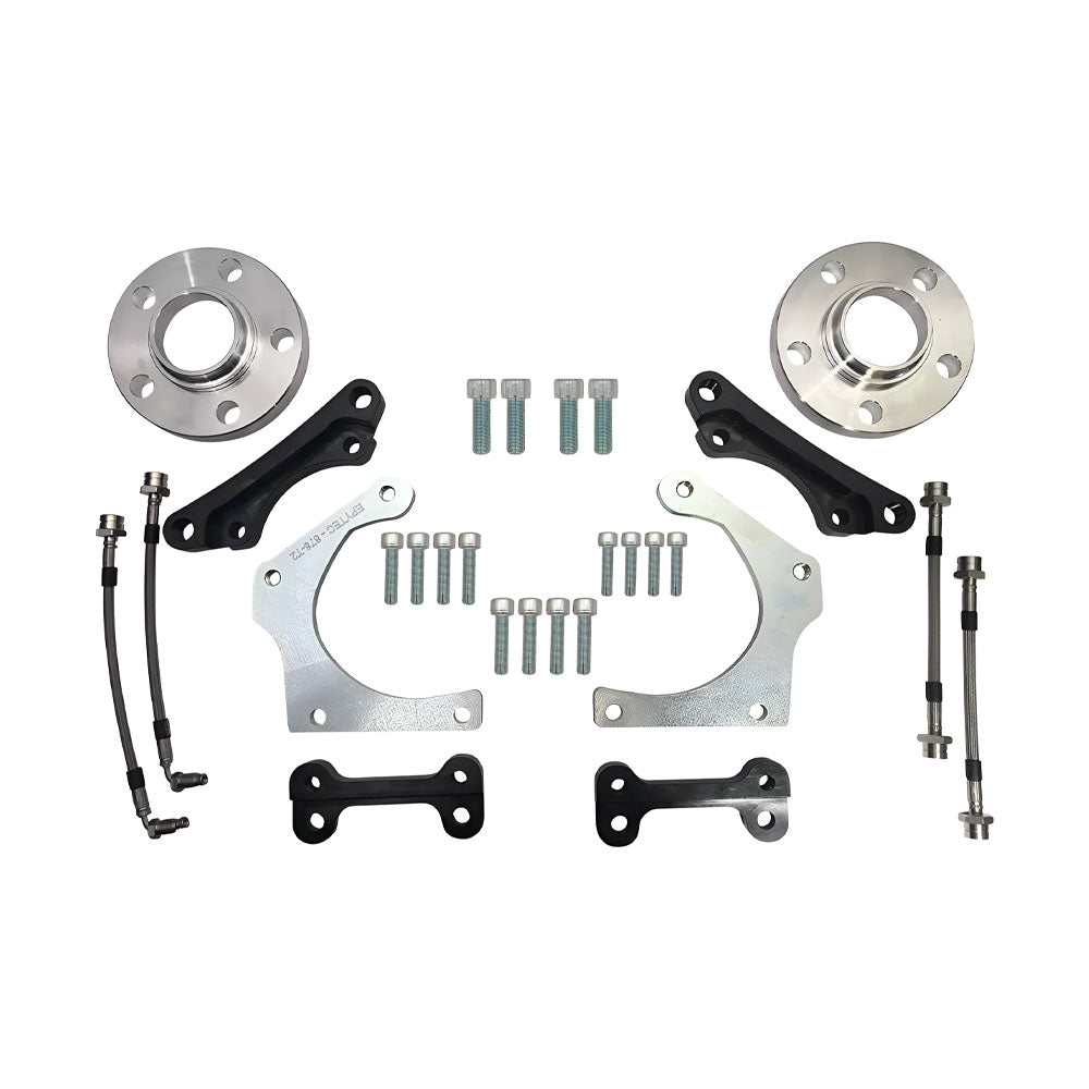 EPYTEC Bremssattel Adapter passend für VW Golf 4 Bora Polo / Audi A3 TT / Skoda / Seat für Porsche Sattel mit 330x22mm Bremsscheibe Hinterachse Set