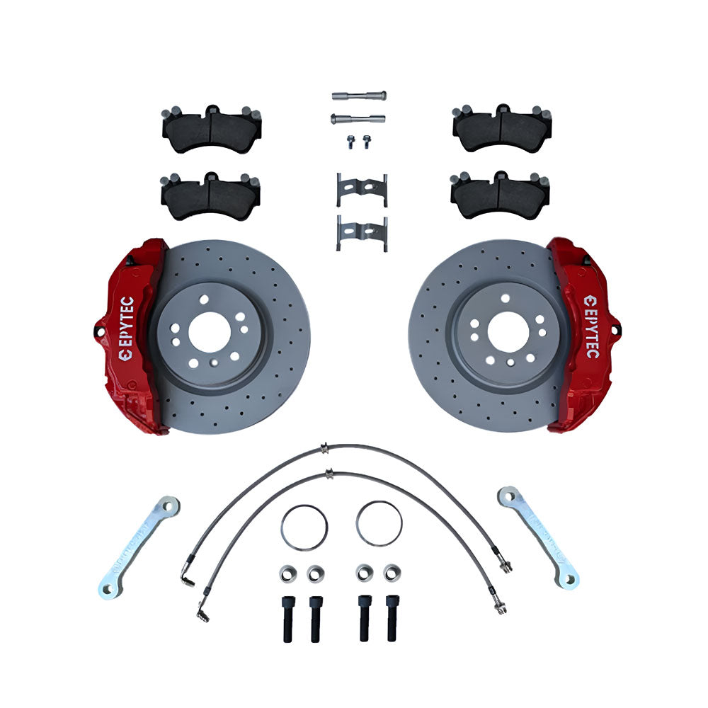 EPYTEC Bremsanlagen Kit passend für Audi A3 S3 S1 TT / VW Golf 5 6 Tiguan Scirocco Eos / Skoda / Seat auf 6-Kolben Porsche Sattel mit 330x32mm Bremsscheibe Vorderachse