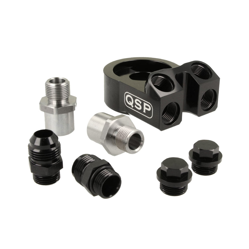 QSP universal Ölfilter Adapter Platte Sandwichplatte mit Thermostat und Sensor Anschlüssen