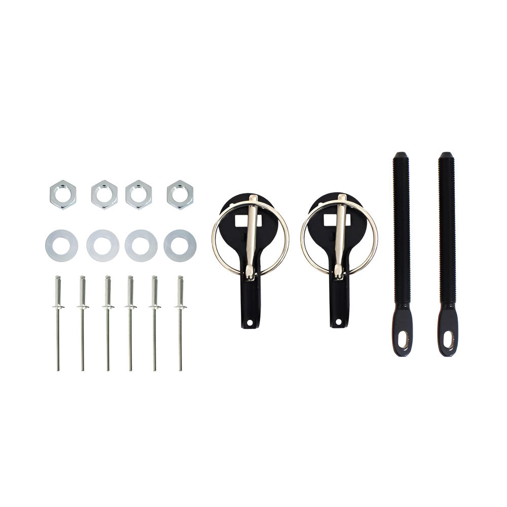 SLIDE Haubenhalter Hood Pin Verschluss Set schwarz (Aluminium)