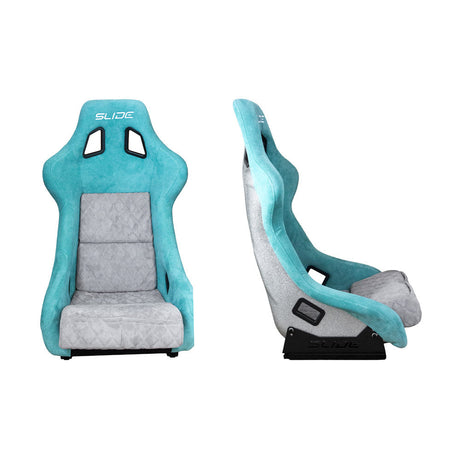 SLIDE KS2 Rennsitz Wildleder mint / grau gesteppt