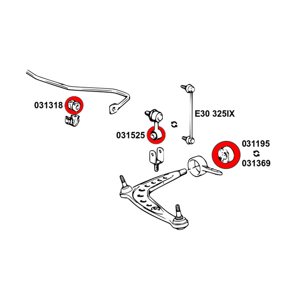 STRONGFLEX Buchsen Set passend für BMW Z1 Vorderachse (PU)