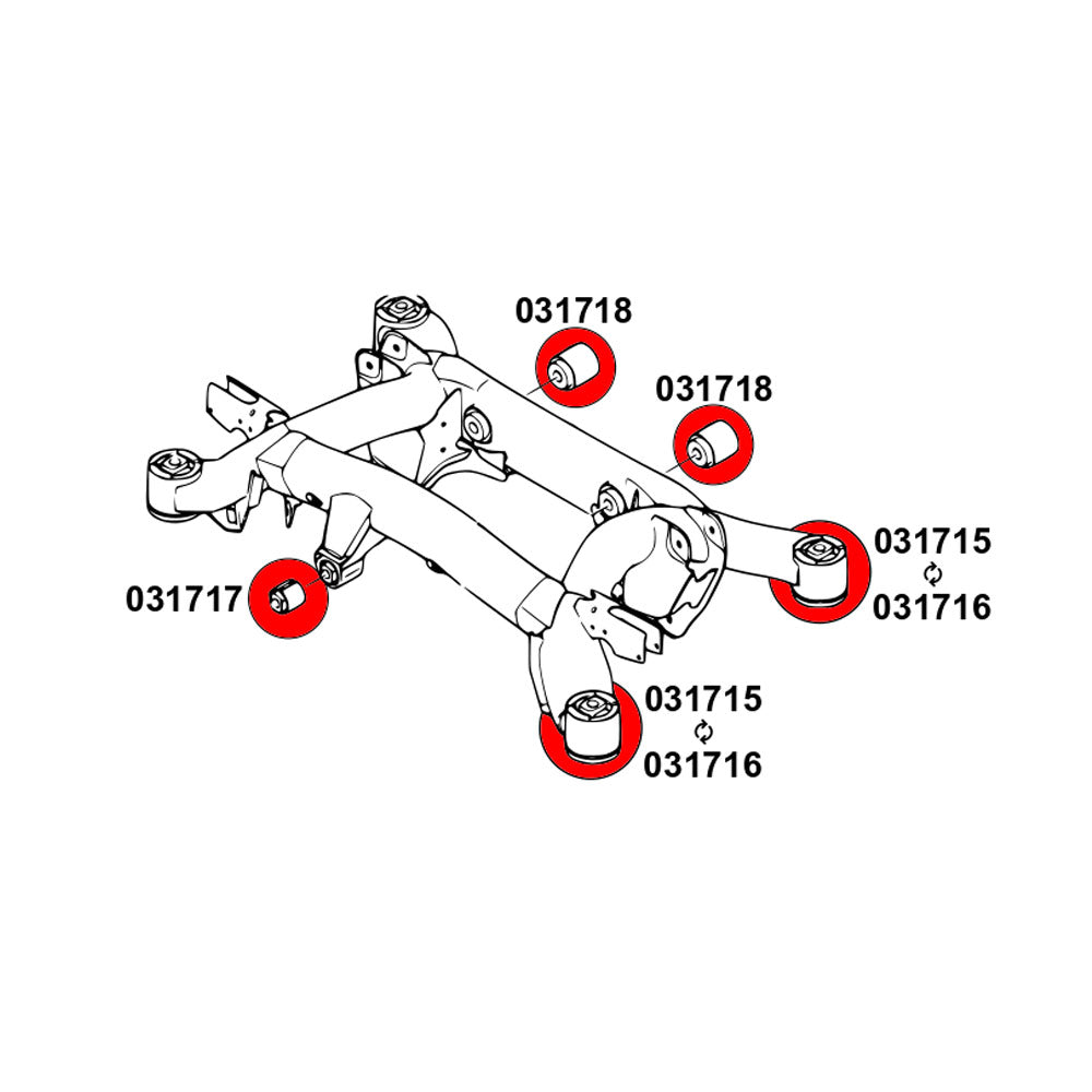STRONGFLEX Buchsen Set passend für BMW E39 Touring Vorderachse & Hinterachse (PU)
