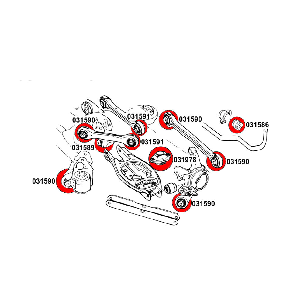STRONGFLEX Buchsen Set passend für BMW E90 E91 E92 E93 Vorderachse & Hinterachse (PU)