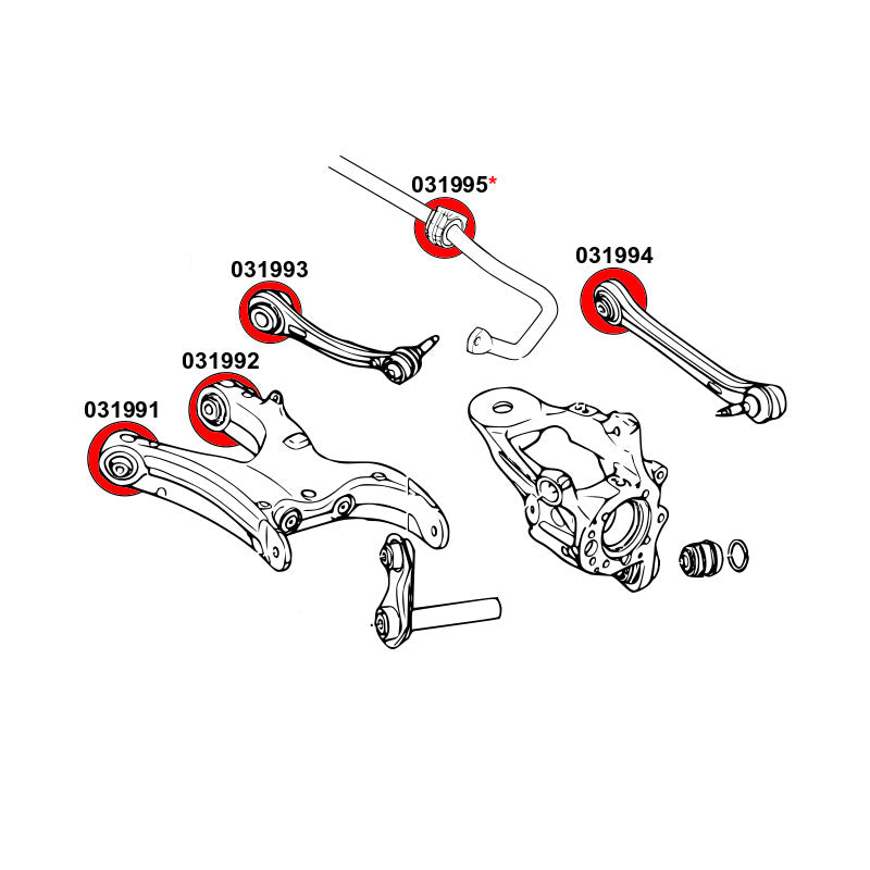 STRONGFLEX Buchsen Set passend für BMW X5 E70 Vorderachse & Hinterachse (PU)