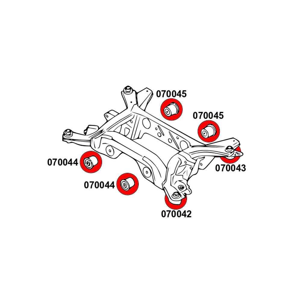 STRONGFLEX Buchsen Set passend für Ford Mustang VI Vorderachse & Hinterachse (PU)