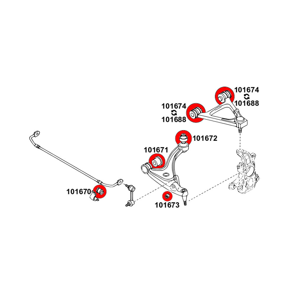 STRONGFLEX Buchsen Set passend für Mazda MX-5 NC Vorderachse (PU)