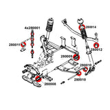 STRONGFLEX Buchsen Set passend für Nissan 240Z S30 Vorderachse & Hinterachse (PU)