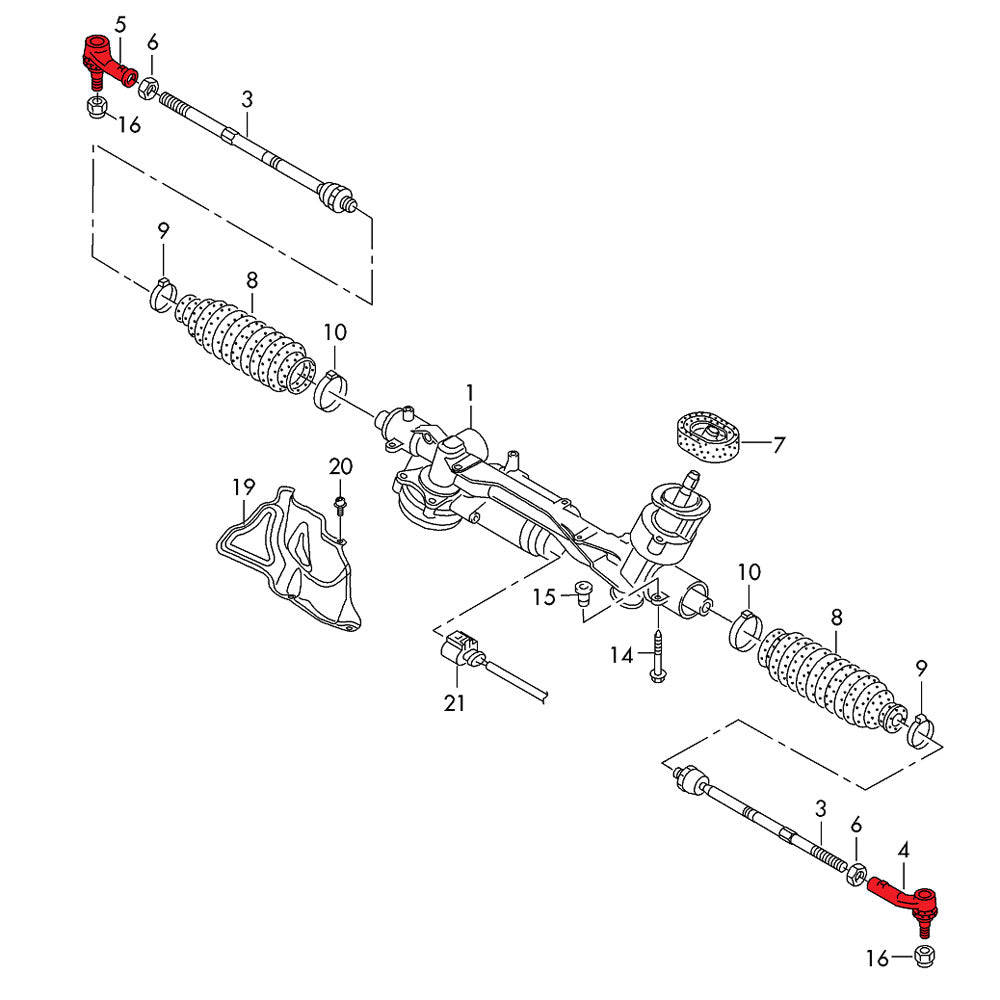 VERKLINE Bump-Steer Kit vordere Spurstangenköpfe passend für Audi TT TTS TTRS 8J