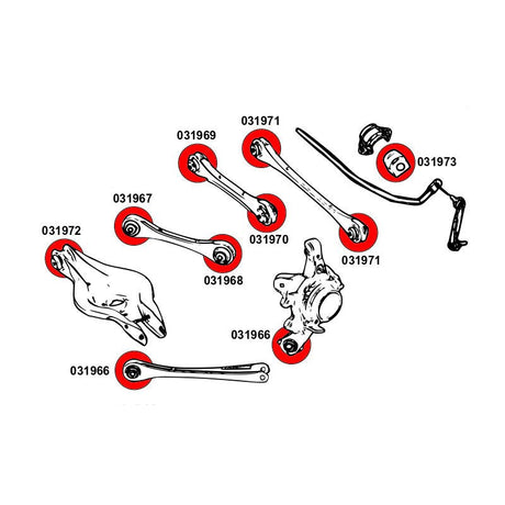 STRONGFLEX BMW F20 F21 Buchsen Set Vorderachse & Hinterachse (PU) - PARTS33 GmbH