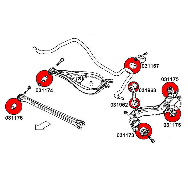 STRONGFLEX BMW Z4 E85 E86 Buchsen Set Vorderachse & Hinterachse (PU) - PARTS33 GmbH
