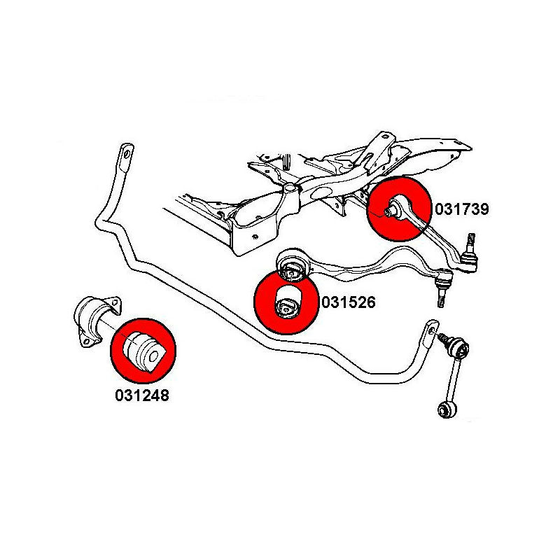 STRONGFLEX BMW E81 E82 E87 E88 Buchsen Set Vorderachse & Hinterachse (PU) - PARTS33 GmbH