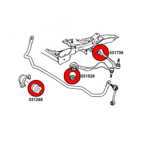 STRONGFLEX BMW E81 E82 E87 E88 Buchsen Set Vorderachse & Hinterachse (PU) - PARTS33 GmbH