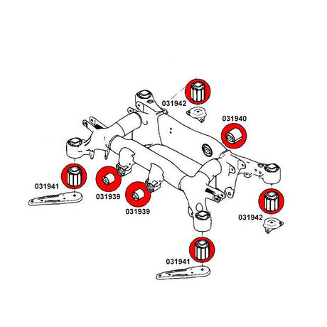 STRONGFLEX BMW E63 E64 Buchsen Set Vorderachse & Hinterachse (PU) - PARTS33 GmbH