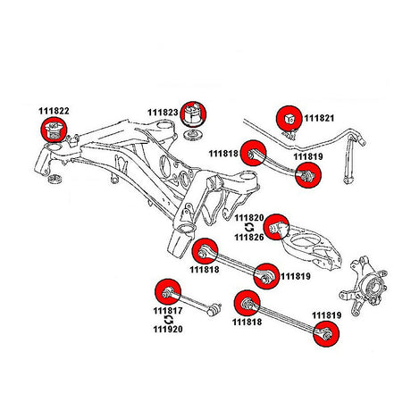 STRONGFLEX Mercedes W201 Buchsen Set Vorderachse & Hinterachse (PU) - PARTS33 GmbH
