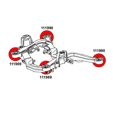 STRONGFLEX Mercedes W140 Buchsen Set Vorderachse & Hinterachse (PU) - PARTS33 GmbH