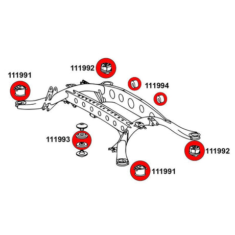 STRONGFLEX Mercedes W140 Buchsen Set Vorderachse & Hinterachse (PU) - PARTS33 GmbH