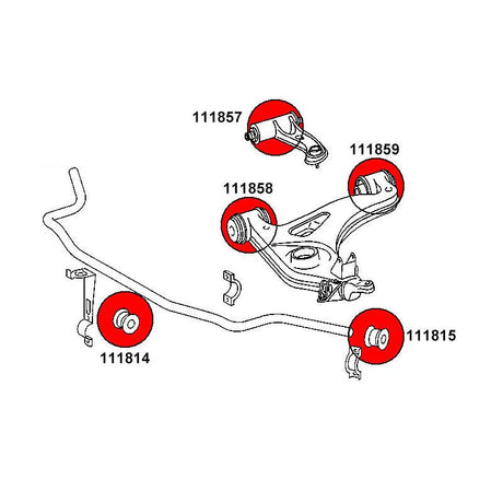 STRONGFLEX Mercedes W202 Buchsen Set Vorderachse (PU) - PARTS33 GmbH
