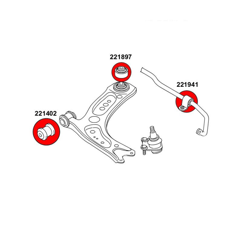 STRONGFLEX Audi A3 S3 RS3 8V Buchsen Set Vorderachse & Hinterachse (PU) - PARTS33 GmbH