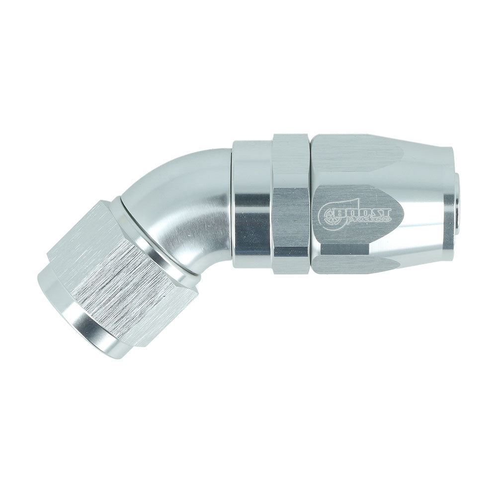 FAMEFORM High Flow hose connection fitting rotatable Dash 45° silver (all sizes)