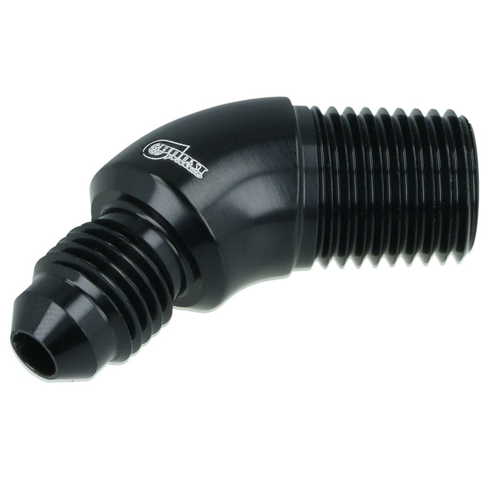 FAMEFORM thread adapter Dash male to NPT male 45° black (all sizes) - PARTS33 GmbH