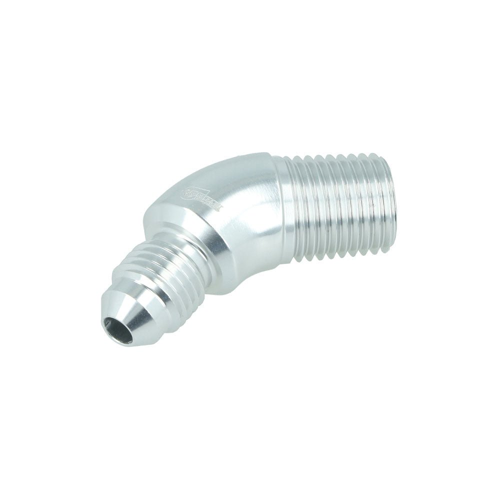 FAMEFORM thread adapter Dash male to NPT male 45° silver (all sizes) - PARTS33 GmbH