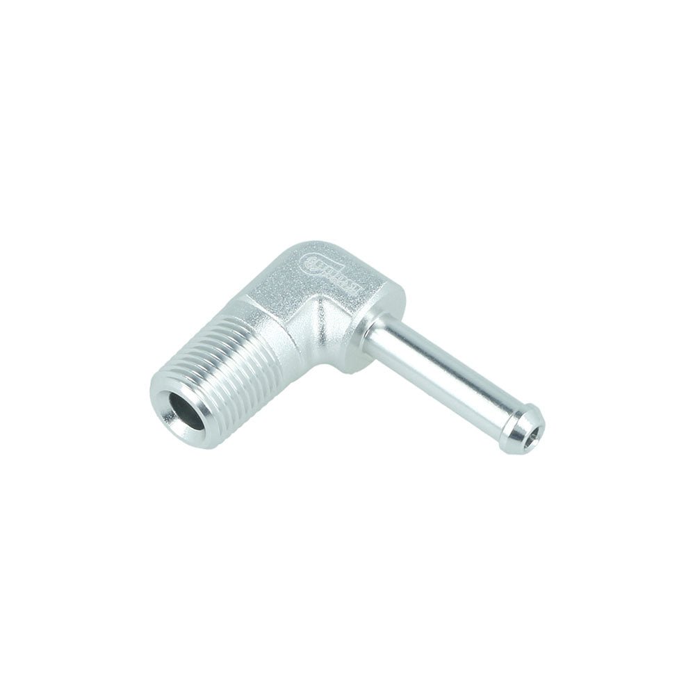 FAMEFORM screw-in connector NPT male for hose connection 90° matt silver (all sizes) - PARTS33 GmbH