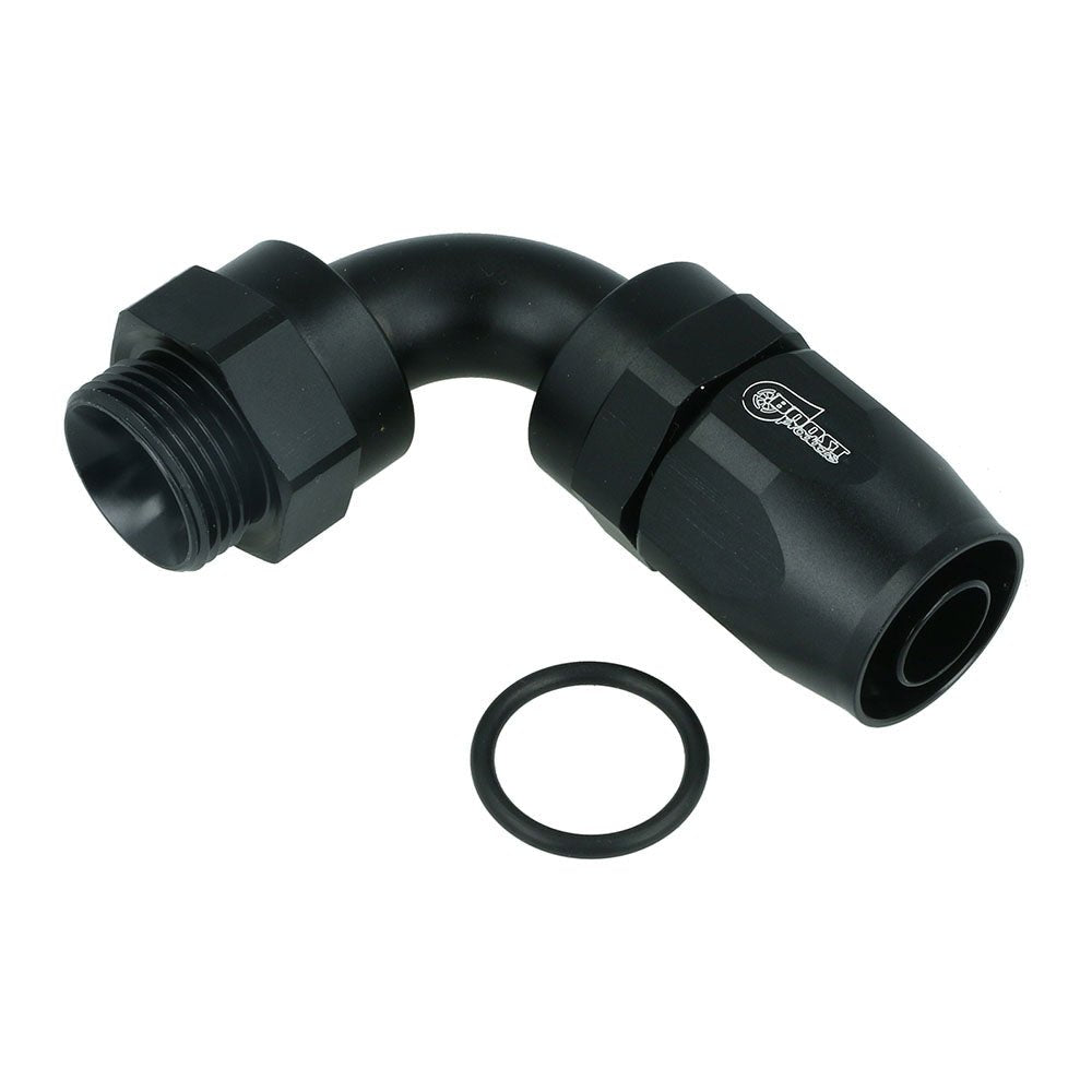 FAMEFORM hose connector fitting Dash to metric male with O-ring 90° black (all sizes) - PARTS33 GmbH