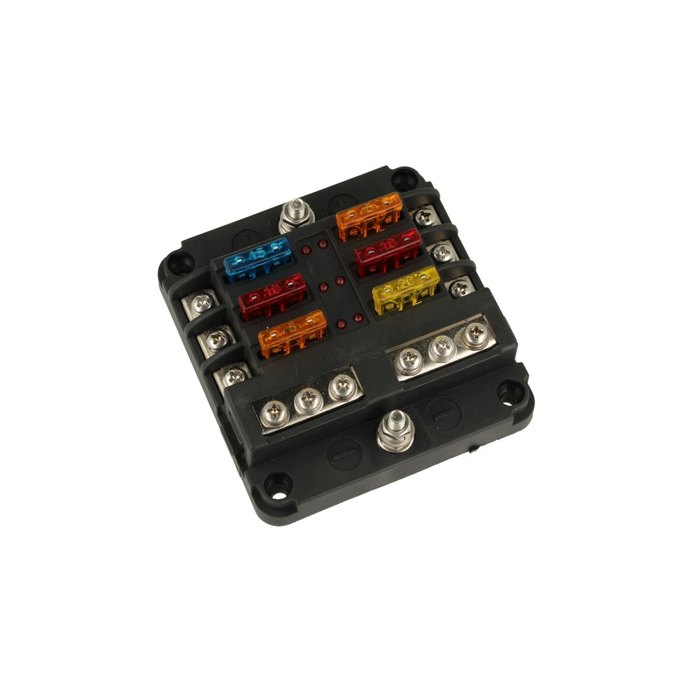 QSP fuse holder for 6 fuses (with indicator light) - PARTS33 GmbH