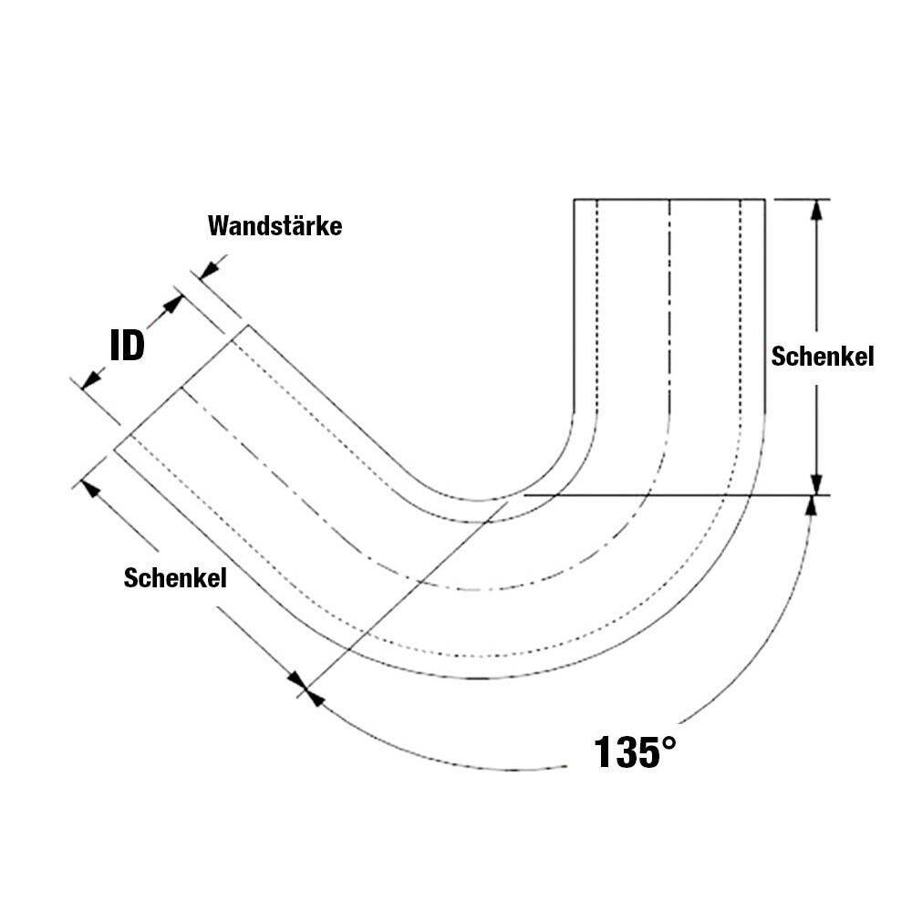 FAMEFORM 135° Silikonbogen Silikonschlauch Verbinder (alle Größen) - PARTS33 GmbH
