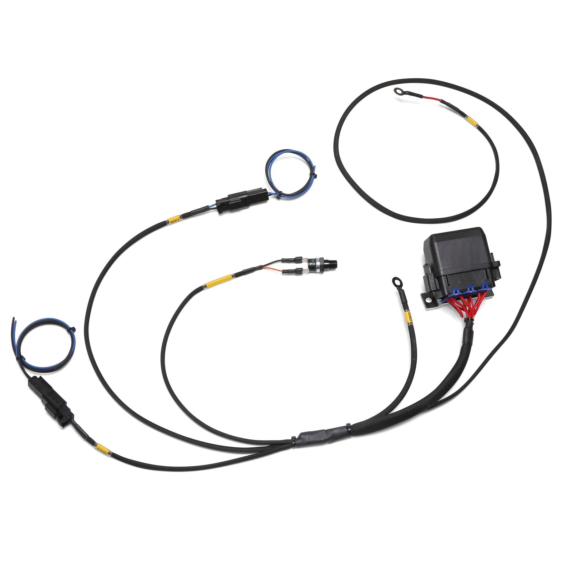 CHASE BAYS Engine Cooler Dual Fan Wiring Harness with 82°C Thermal Switch