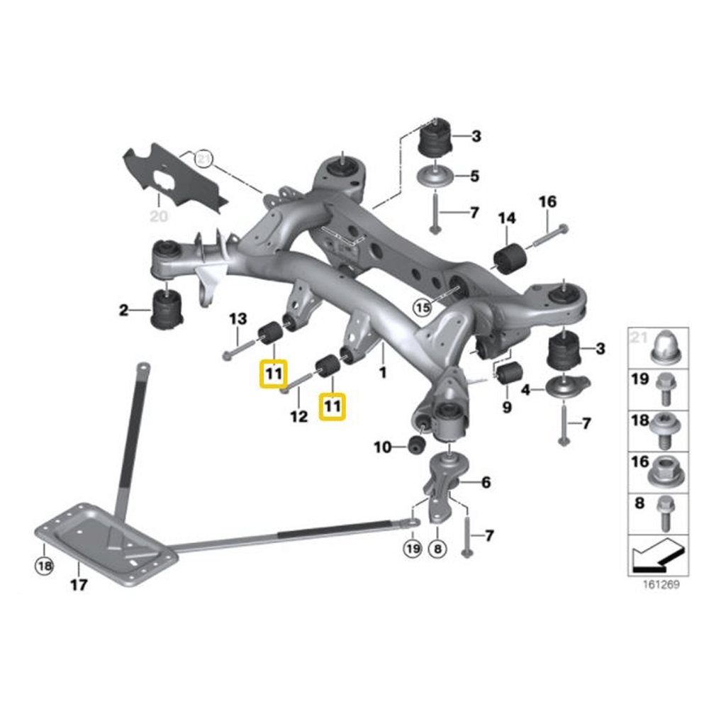 IRP BMW E8x E9x Differentialaufhängung Buchsen Set starr (Aluminium) - PARTS33 GmbH