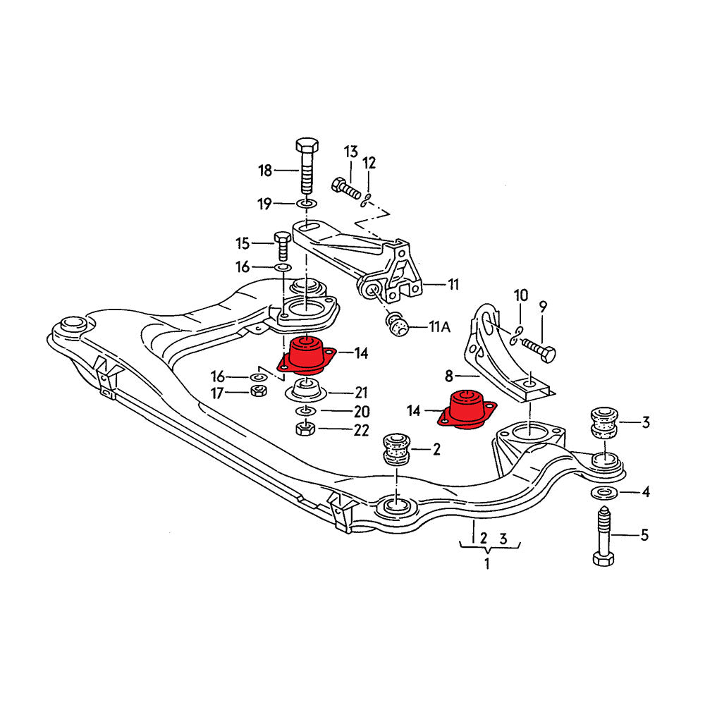 Verkline verstärkte Motorlager Audi 5 Zylinder Modelle B2 / B3