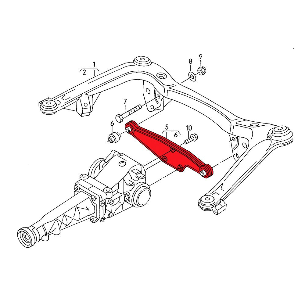 VERKLINE Querträger Differential Audi B4 B5 Hinterachse (Aluminium)