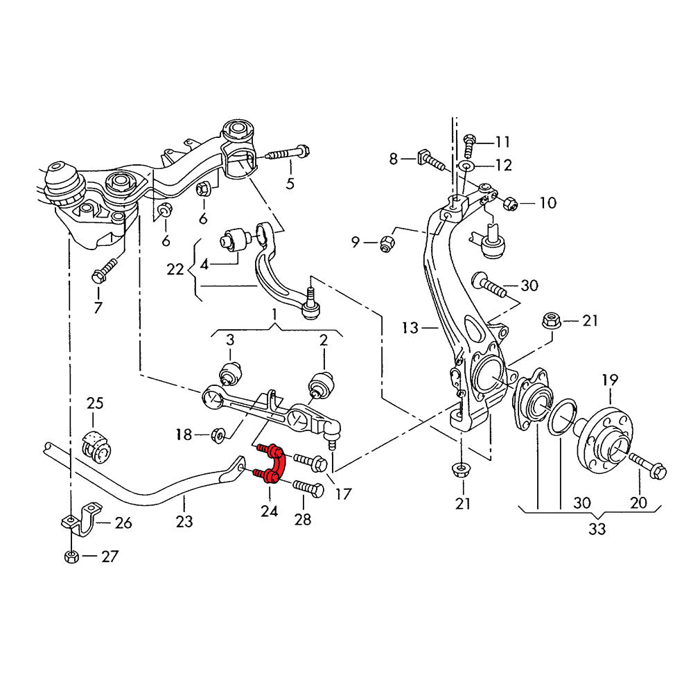 VERKLINE Koppelstange Audi A4 S4 RS4 B6 B7 Vorderachse (Aluminium) - PARTS33 GmbH