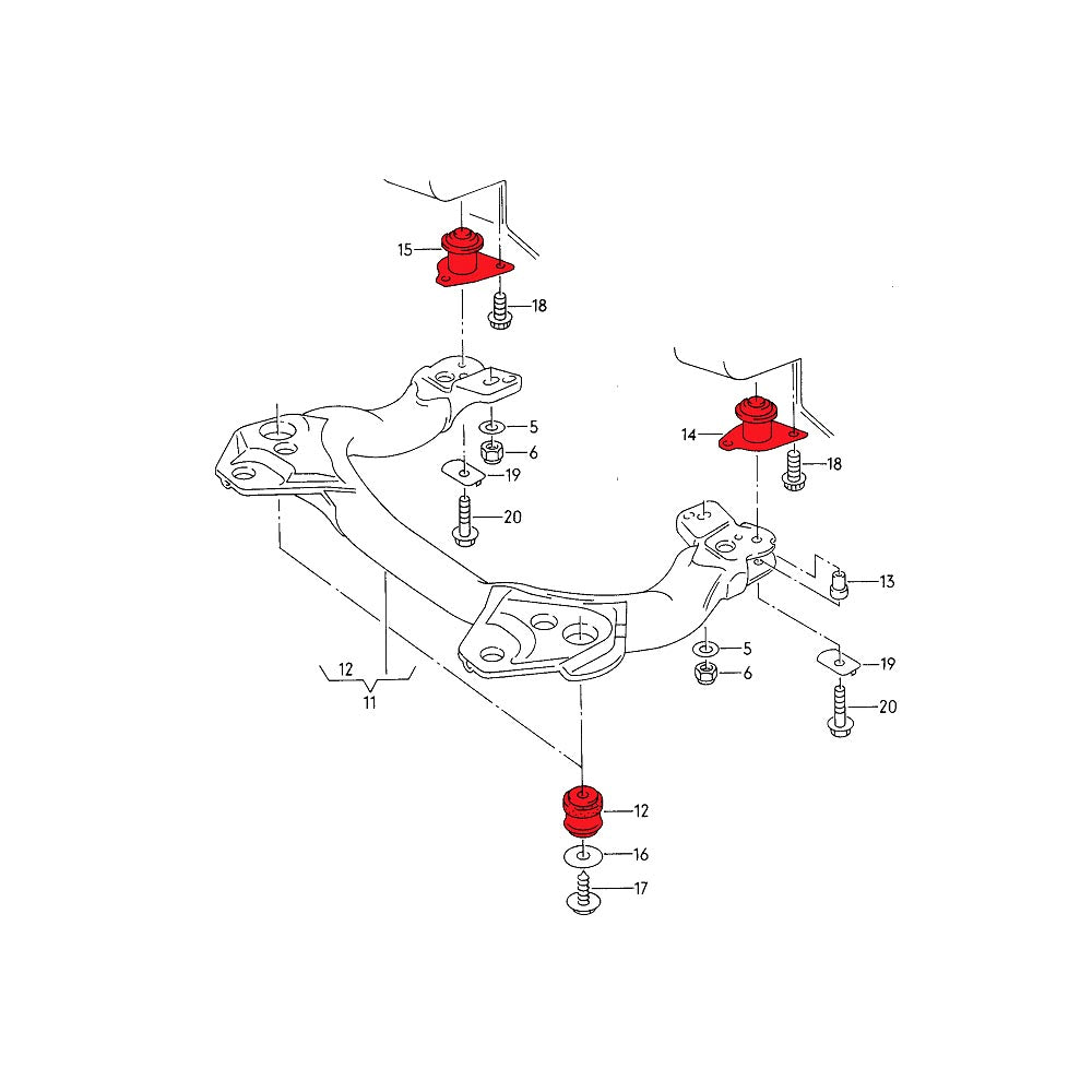 VERKLINE Hilfsrahmen Buchsen Audi S4 S6 C4 Vorderachse (PU) - PARTS33 GmbH