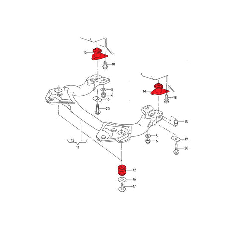 VERKLINE Hilfsrahmen Buchsen Audi S4 S6 C4 Vorderachse (PU) - PARTS33 GmbH